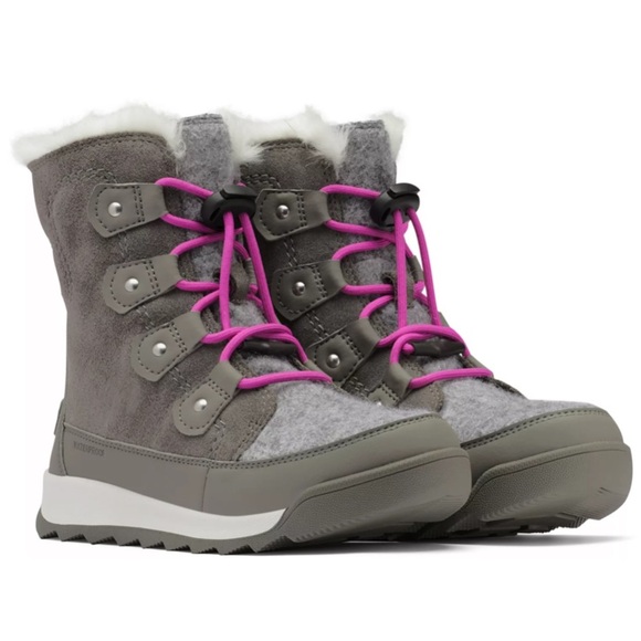 SOREL Youth Whitney II Joan Lace Boots - Felt Fabric and Colorful Laces - Picture 1 of 13